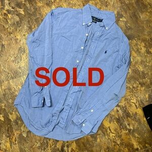Blue 100% cotton Polo Ralph Lauren button-up shirt